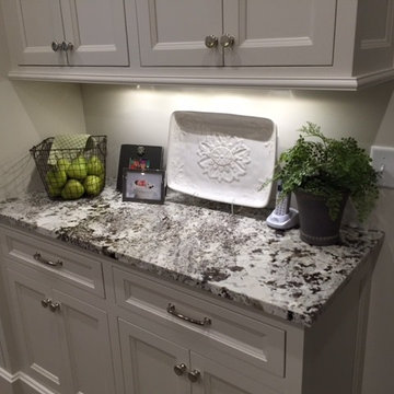 Beautiful Alaskan White granite in white kitchen