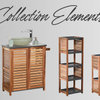Bathroom Linen Storage Floor Cabinet Mahe Bamboo Wood, Elements