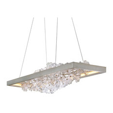 Jasmine 1 Light Linear Pendant, Silver Leaf