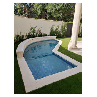 Shell Beach Travertine Paver Projects Pool Houston by Landmark