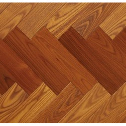 アッシュ ヘリンボーン 無垢フローリング 75mm巾 熱処理 - Parquet Massif