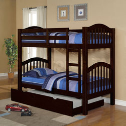 Heartland Espresso Twin over Twin Bunk Bed with Trundle - Bunk Beds
