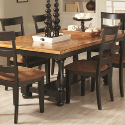 Coaster Charlotte 7-Piece Rectangular Oak Black Dining Table Set - Dining Sets