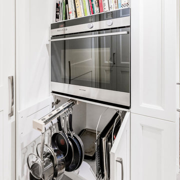 Condo White Galley Kitchen