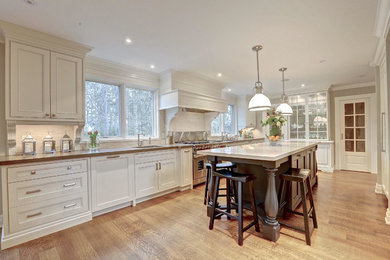 Example of a transitional kitchen design in Toronto