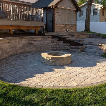 Paver Patio Retaining Wall Installation Loudonville, NY Backyard Hardscape