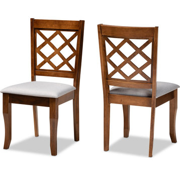 Verner Dining Chair (Set of 2) - Gray, Walnut Brown