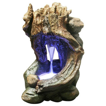 Alpine Rainforest Fountain With LED Light, Fiberglass