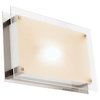 Access Lighting Vision 15.5" Frosted Flush Mount, Brushed Steel