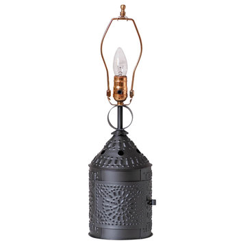 Irvins Country Tinware Paul Revere Lamp Base in Smokey Black