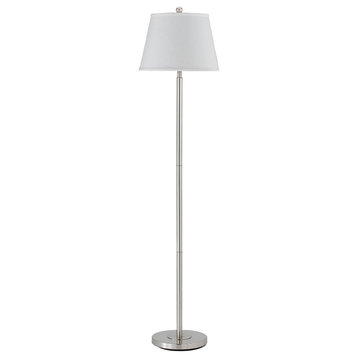 Metal Round 3 Way Floor Lamp With Spider Type Shade, Silver