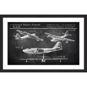 "Historical Airplane" Framed Painting Print, 18"x12"