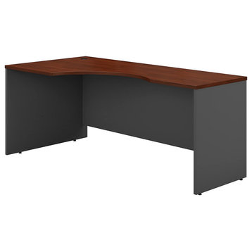 Corner Desk, Large Top With Curved Accent and Grommet, Hansen Cherry, Left Hande