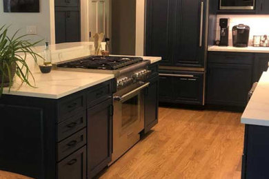 Example of a trendy kitchen design in New York
