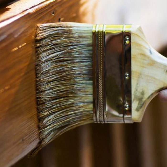 wood staining a deck