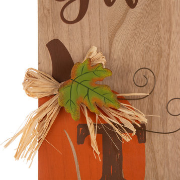 42" Thanksgiving Wooden Pumpkin Porch Sign