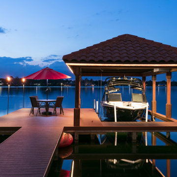 Boat Dock All Lit Up