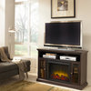 Riley Media Cabinet and Electric Fireplace Heater With LED Flame