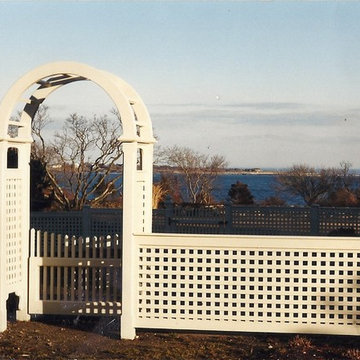 Arbor with Lattice Fence and Chestnut Hill Gate