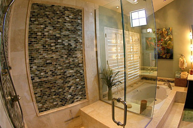 Example of a mid-sized trendy bathroom design in San Diego