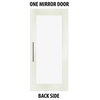 Mahogany Wood Sliding Barn Door white Primed with Mirror Insert, Carbon Steel Ha