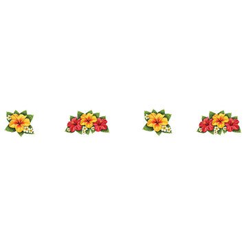 Hibiscus Flower Step Markers Porcelain Pool Mosaic ( 3" X 24" )
