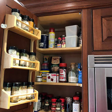 Kitchen with Dark Wood Cabinets