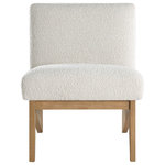 Meridian Furniture - Chapman Boucle Fabric Accent Chair, Natural - Fall in love with the soft comfort offered by this Chapman boucle fabric accent chair, the perfect seat for so many rooms in your contemporary home. This chair epitomizes refinement and elegance while retaining a casual look that's ideal for living rooms, bedrooms, dorm rooms, and beyond. Beautiful rich cream boucle fabric is soft to the touch and easy to care for while providing an excellent contrast with the solid wood natural finish legs.