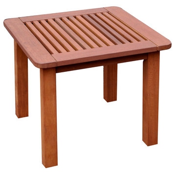 CorLiving Miramar Cinnamon Brown Hardwood Outdoor Side Table