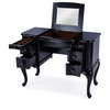 Charlotte Vanity Desk With Storage, Black