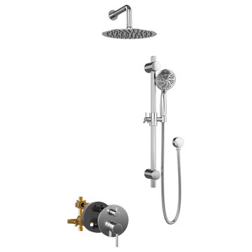 Pulse 3006-CH ShowerSpas Brushed-Nickel Combo Shower System in Chrome