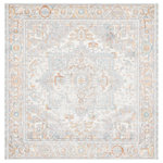 Safavieh - Safavieh Aria ARA580B Rug, Beige/Grey, 6'7" X 6'7" Square - The Aria Rug Collection resonates classic-contemporary pizzazz. With timeless motifs draped in fashionable color and a subtle distressed patina, Aria exquisitely presents trend-setting transitional style. These sublime area rugs are made using supple synthetic yarns for long lasting color and beauty.