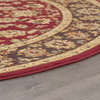 Davenport Traditional Oriental Red Round Area Rug, 5' Round
