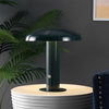 Suillius 11" Rechargeable/Cordless Iron LED Mushroom Table Lamp, Forest Green