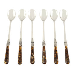 Arvind Group - Napoleon 6-Piece Teaspoon Set, Tortoise - Spoons