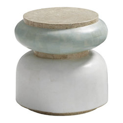 Masson Stone Accent Stool - Outdoor Footstools And Ottomans