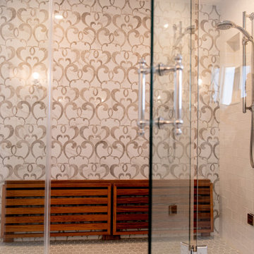 Eton Master Bath Remodel with Built-In Washer Dryer Custom Cabinet in Towson
