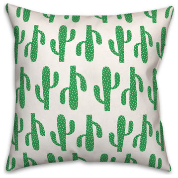 Preppy Cacti Friends 18x18 Throw Pillow