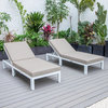 Chelsea White Patio Chaise Lounge Chairs, 2-Piece Set, Beige