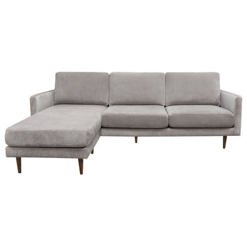 Kelsey Reversible Chaise Sectional, Gray Fabric