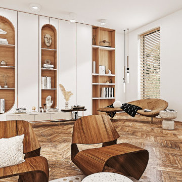 Warm Minimalist Living Room With Eurpoean Designs