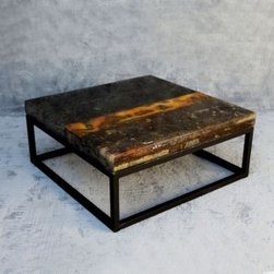 Center Table Reclaimed Wood with Clear Cast Topping - Coffee Tables