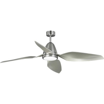 Progress Holland 60" 4 Blade Ceiling Fan With LED Brushed Nickel