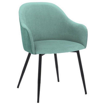 Armen Living Pixie Bryant 18" Modern Fabric Dining Room Chair in Teal/Black