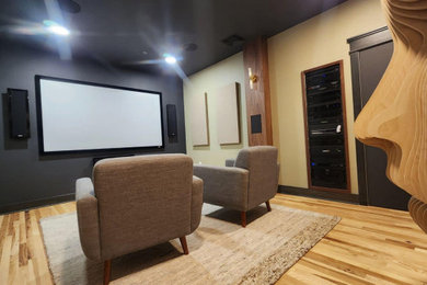 Home theater - modern home theater idea in Milwaukee