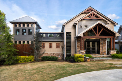 Example of a mid-sized minimalist exterior home design in Atlanta