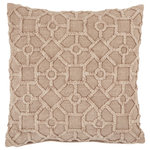 Jaipur Living - Vibe Espanola Gray Trellis Poly Throw Pillow 18" - Inviting and soft details combine in effortless sophistication to form the transitional Boxwood pillow collection. The Espanola throw pillow boasts an everyday luxury look with a washed gray colorway and tufted lattice design. This textured cotton accent complements an array of decor and styles.