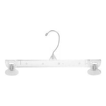 Plastic Pinch Grip Hanger With Swivel Hook 12", Clear, Set of 25