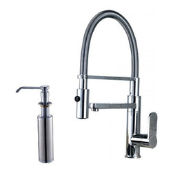 Luxury Kitchen Dual Faucet Chrome Finish Single Lever Deck Mount - Kitchen Faucets