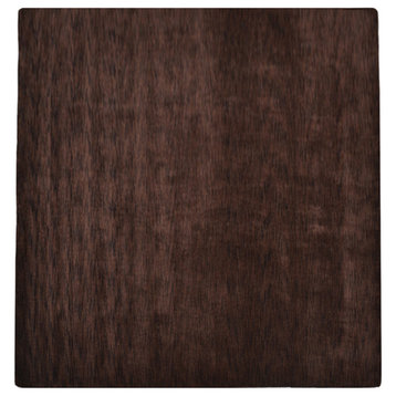 Hand Knotted Loom Wool Area Rug Solid Brown, [Square] 6'x6'